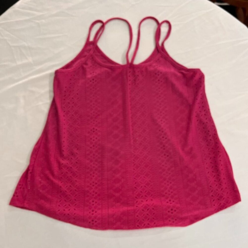 3/$20 Bundle •Pink Eyelet Tank Top Spaghetti Strap Sleeveless Summer Blouse Med - Picture 6 of 8